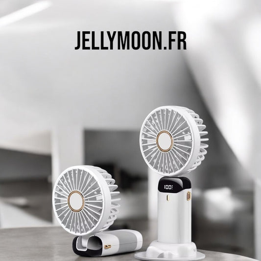 Ventilateur portable USB – 3 en 1, écran LED, 5 vitesses