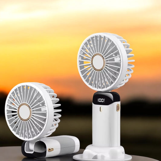 Ventilateur portable USB – 3 en 1, écran LED, 5 vitesses